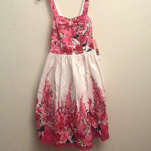 Girls size 12 floral pink dress